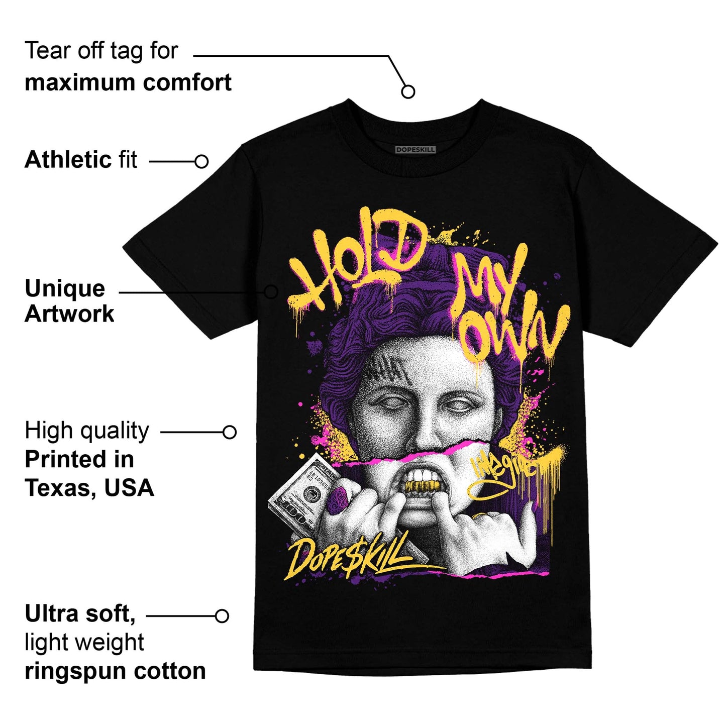 Field Purple 12s DopeSkill T-Shirt Hold My Own Graphic
