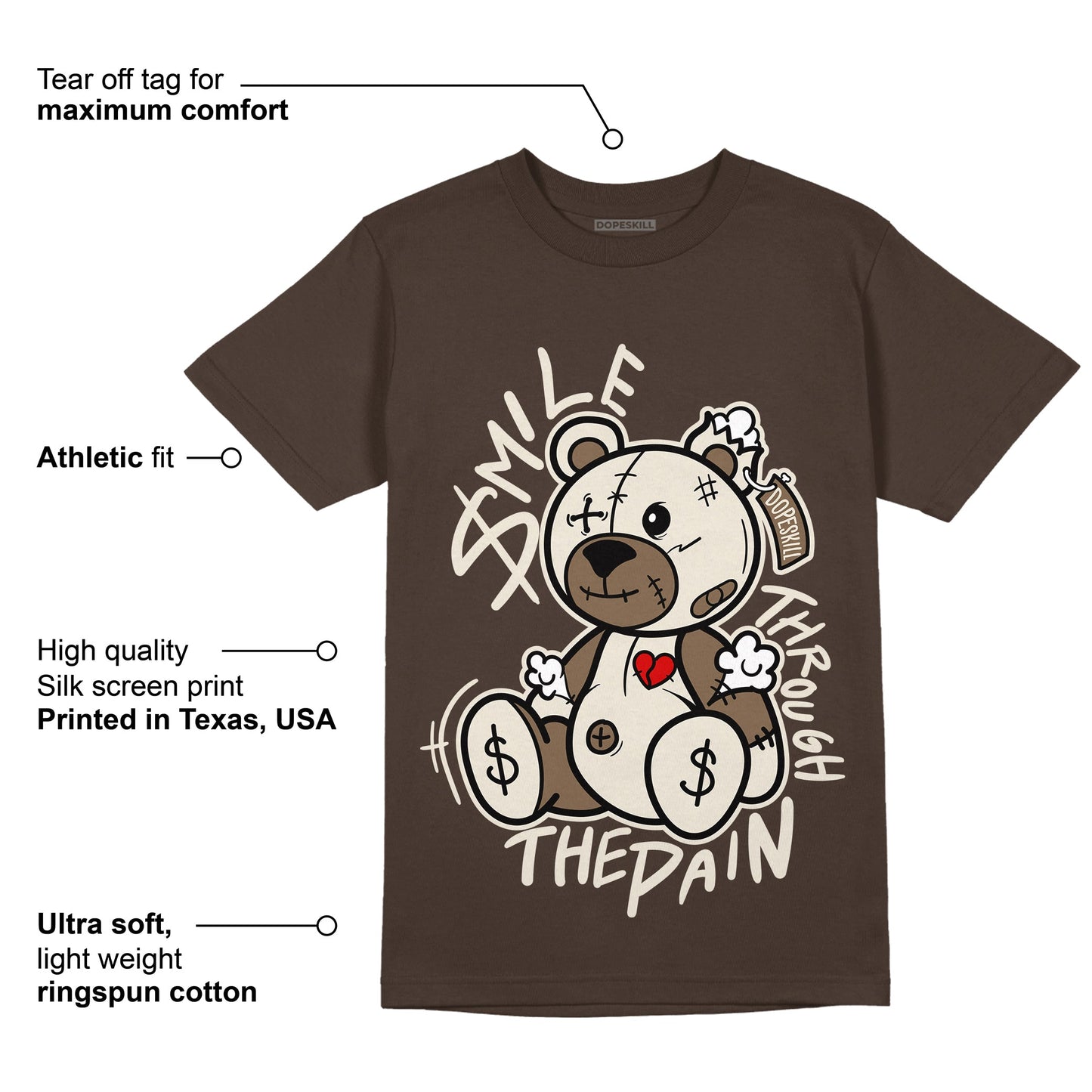 AJ 1 Low OG ‚ÄúReverse Mocha‚Äù DopeSkill Ridgerock T-shirt BEAN Graphic