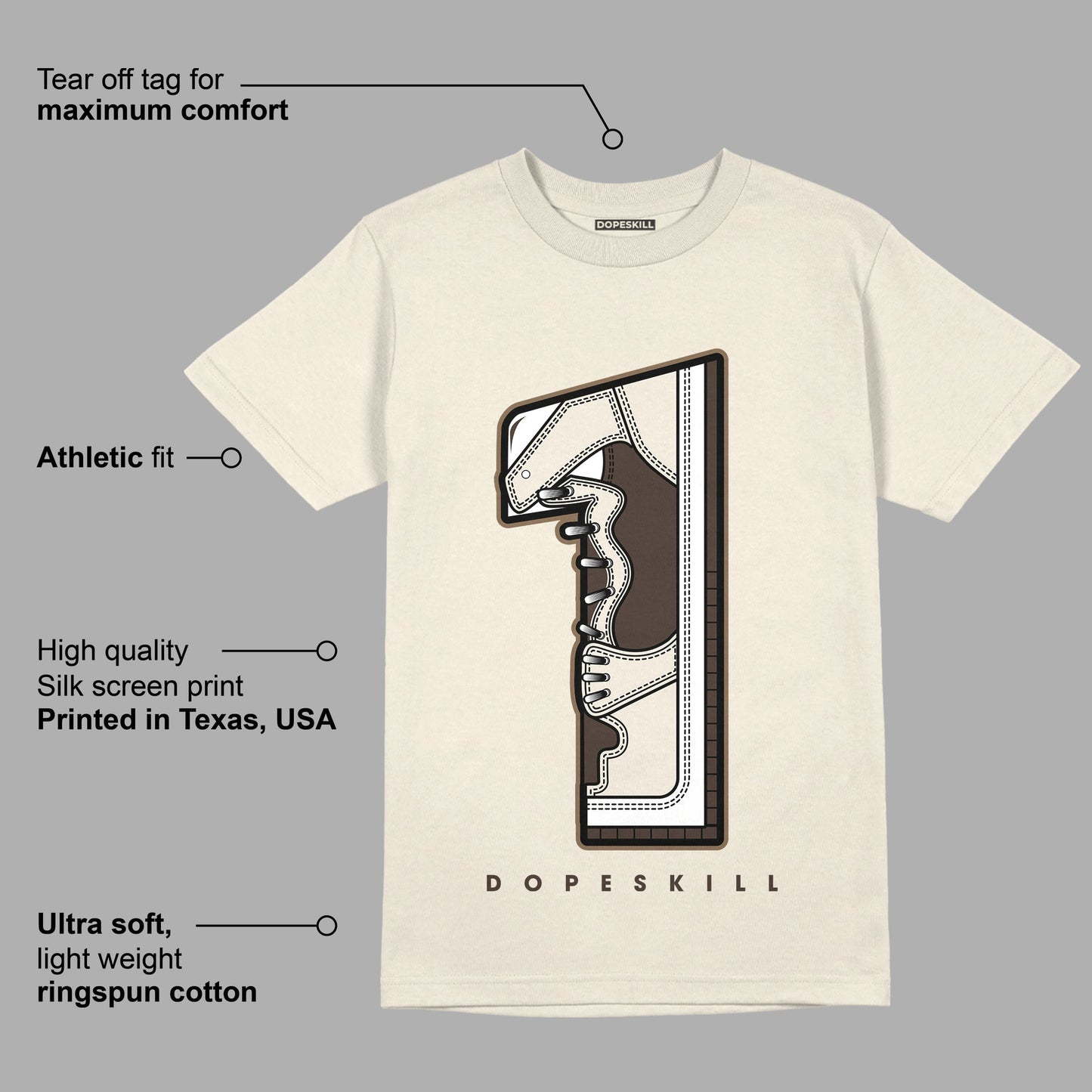 AJ 1 Low OG ‚ÄúReverse Mocha‚Äù DopeSkill Sail T-shirt No.1 Graphic