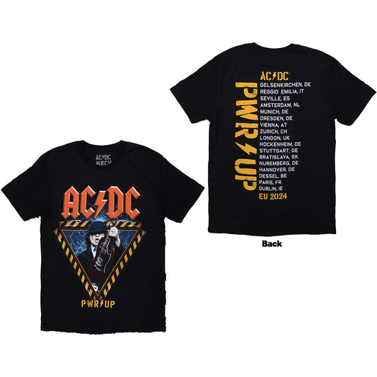 AC/DC Angus Triangle PWR-UP EU Tour '27 Mens T Shirt Black