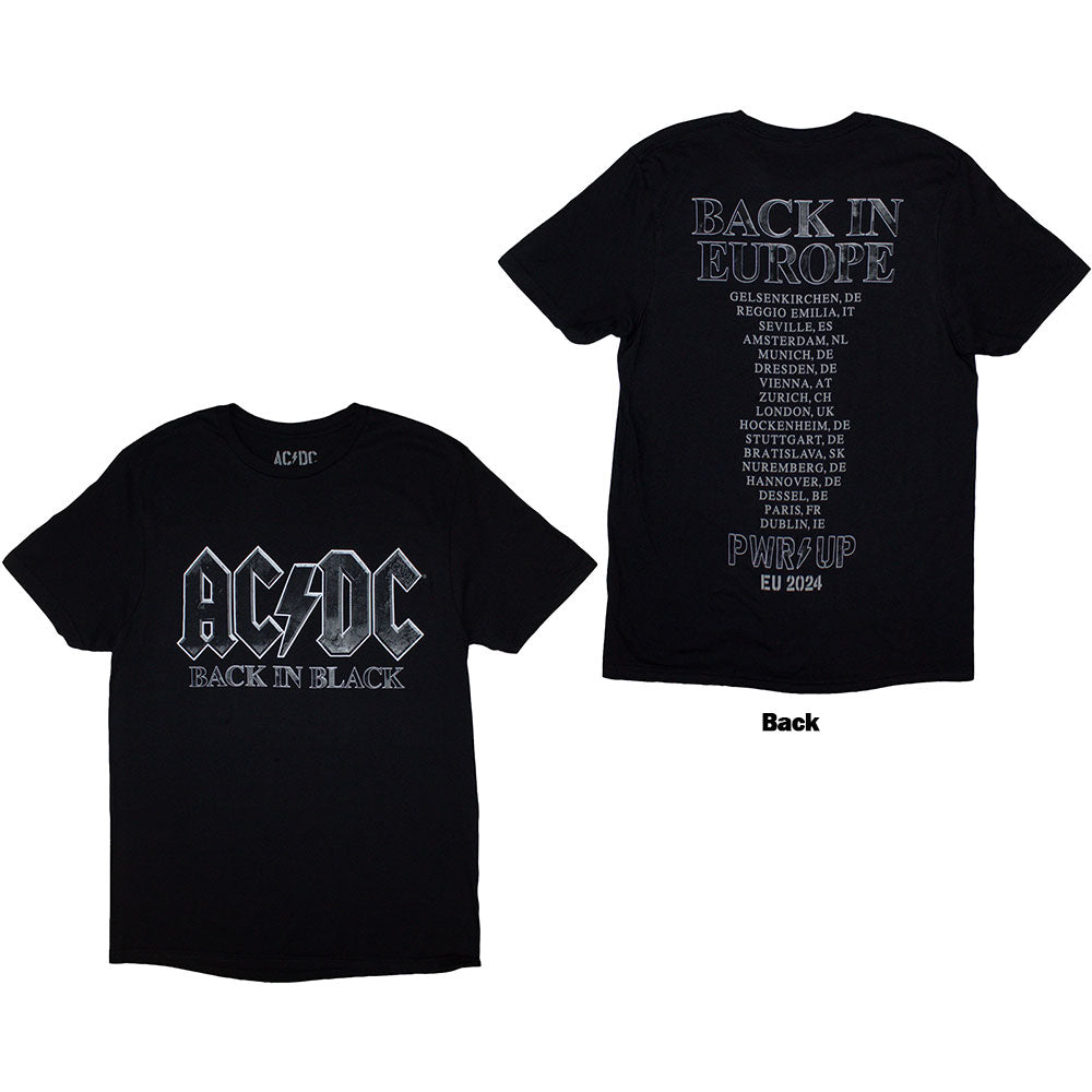 AC/DC Back In Black PWR-UP EU Tour 24 Mens T Shirt