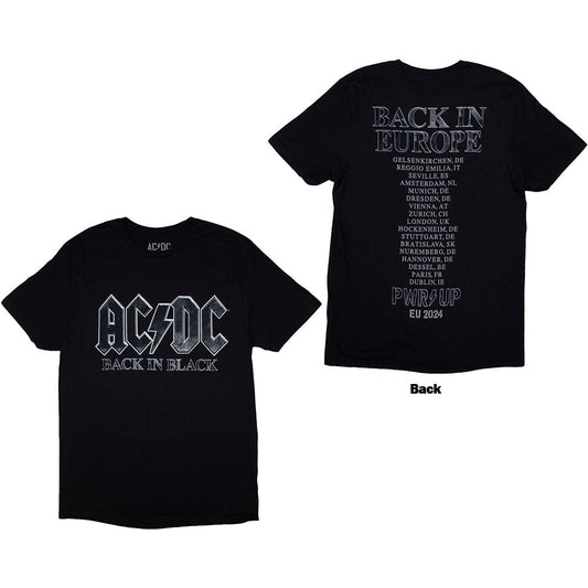 AC/DC Back In Black PWR-UP EU Tour 24 Mens T Shirt