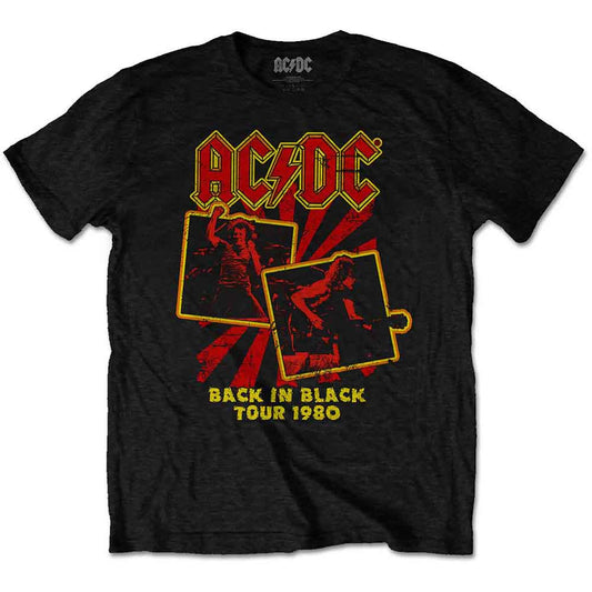 AC/DC Back in Black Tour 1980 Mens T Shirt Black