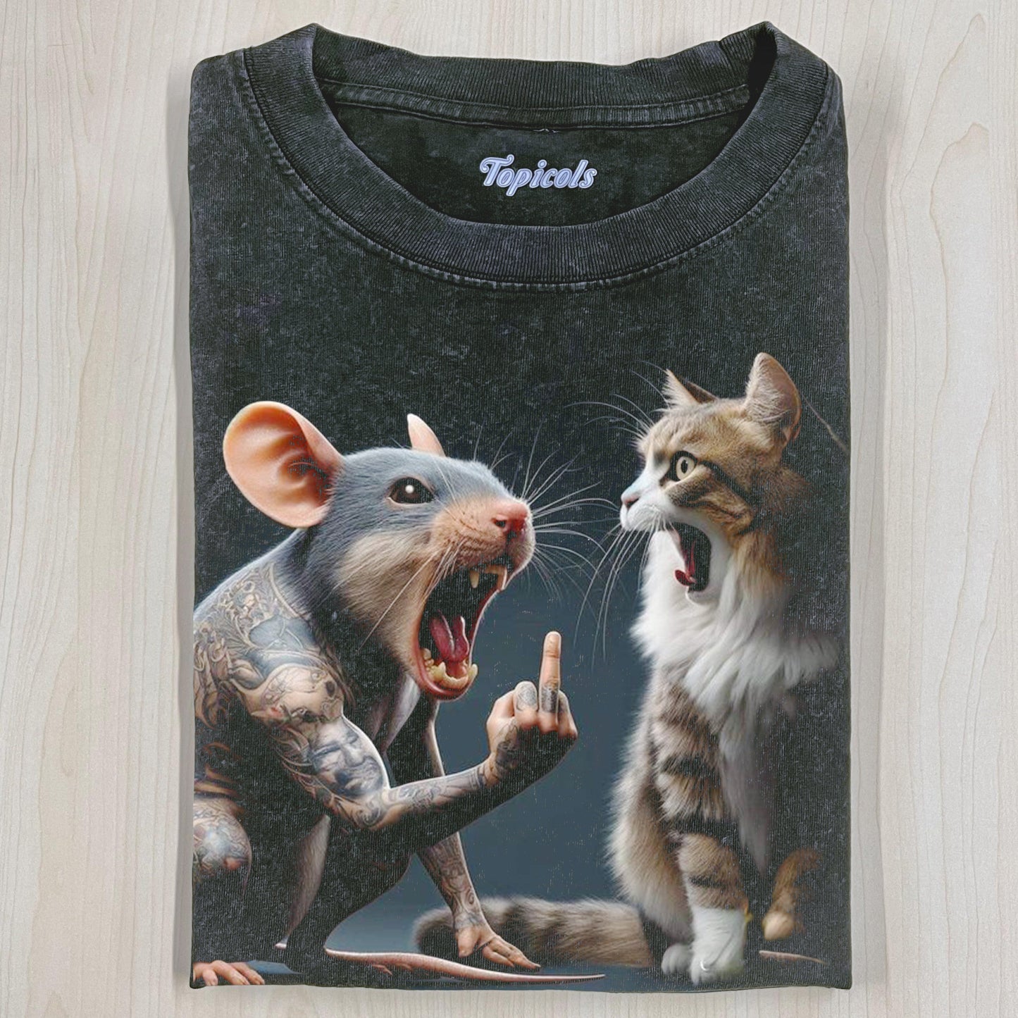 FUNNY MOUSE AND CAT T-SHIRT Style001