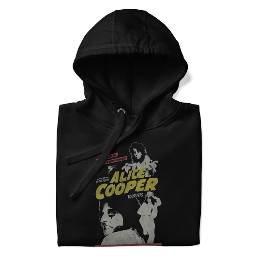 Alice Cooper 1975 Tour Vintage Mens Hoodie Black