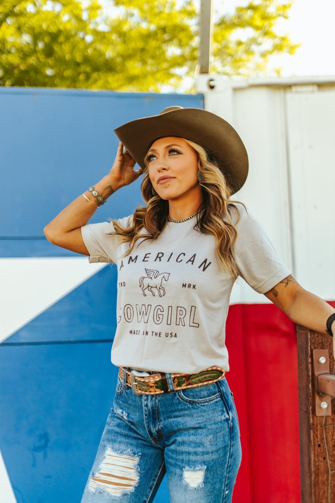 American Cowgirl Graphic Tee Shirt