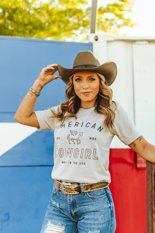 American Cowgirl Graphic Tee Shirt