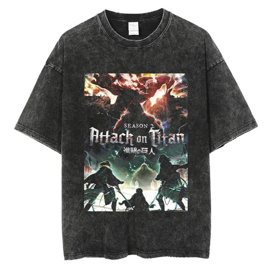 Attack On Titan Season 2 Shirt Vintage Style Anime Shirt