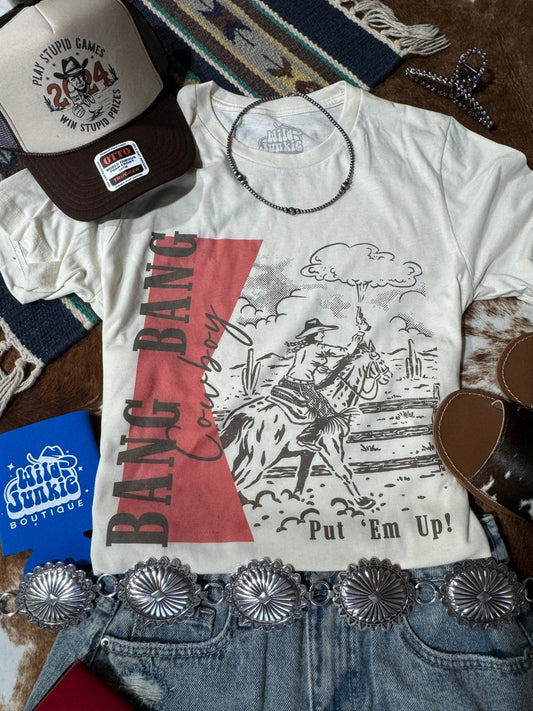 Bang Bang Cowboy Graphic Tee Shirt