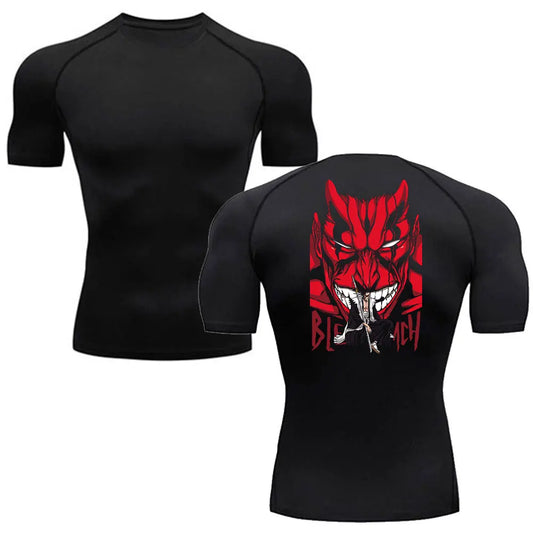 Bleach Kenpachi Anime Compression Shirt ‚Äì Men's Breathable Rash Guard