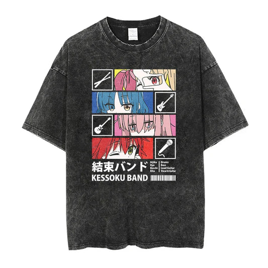 Bocchi The Rock Band Shirt Oversized Style Anime Shirt