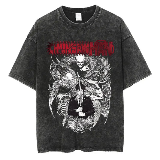 Chainsaw Man Aki Shirt Vintage Style Anime Graphic Tee