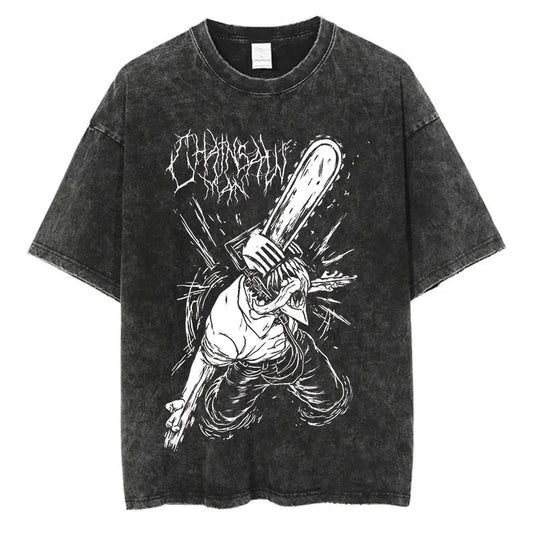 Chainsaw Man Denji Shirt Vintage Style Anime Graphic Tee Style001