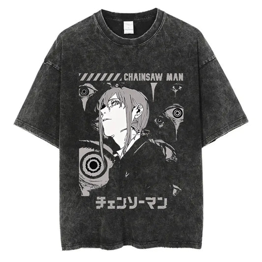 Chainsaw Man Makima Shirt Vintage Style Anime Graphic Tee Style001