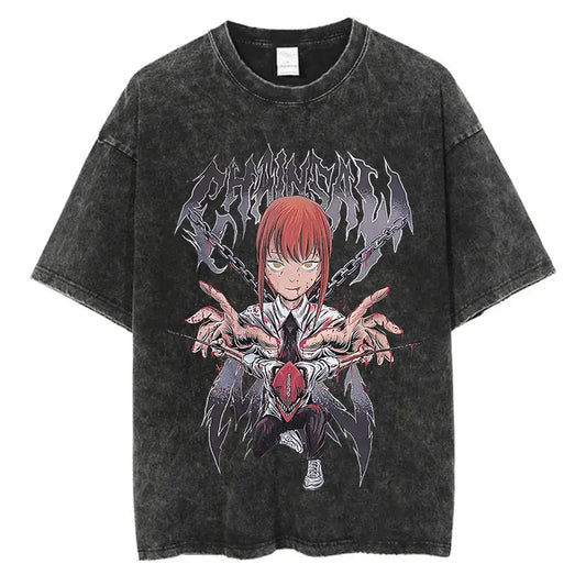 Chainsaw Man Makima Shirt Vintage Style Anime Graphic Tee Style002