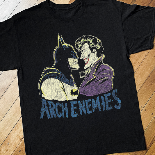 '89 BATMAN AND JOKER ARCHENEMIES BLACK T-SHIRT
