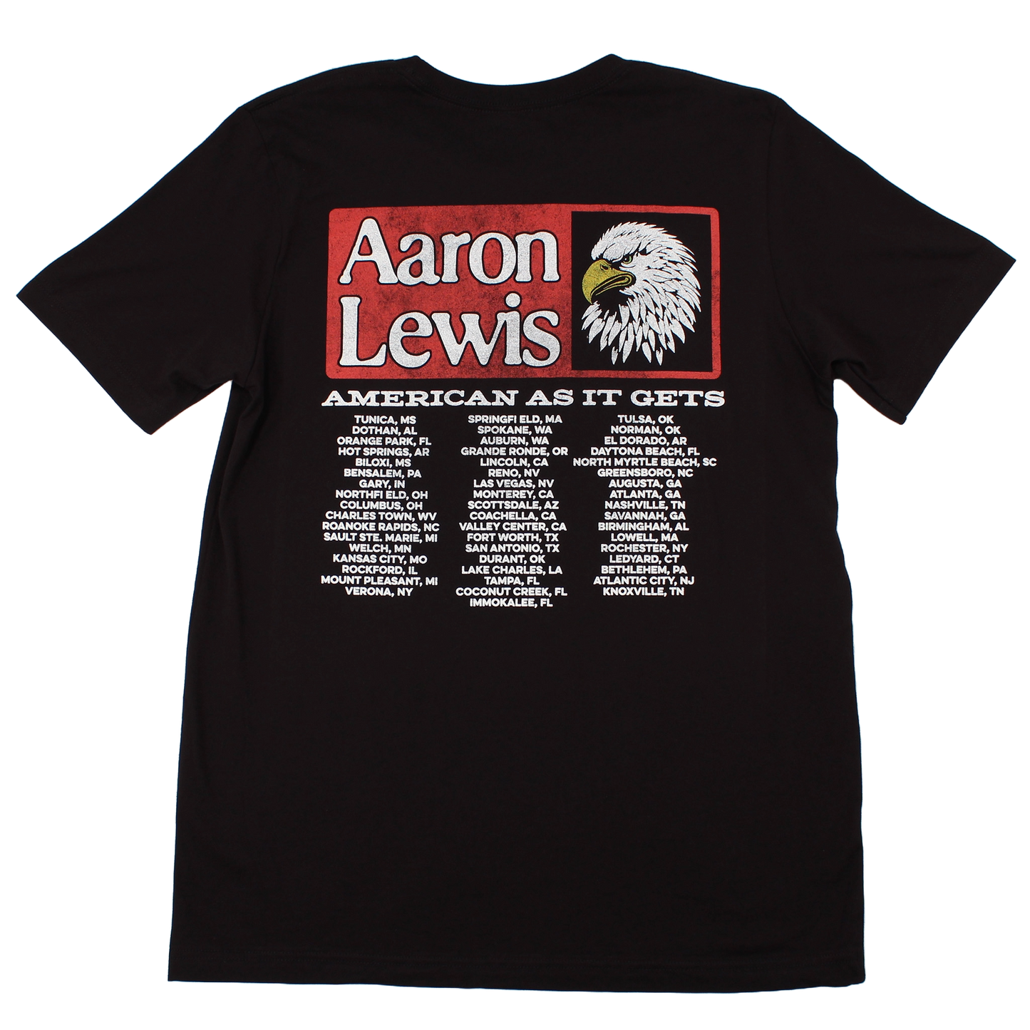 Aaron Lewis American As It Gets Tour Mens T Shirt Black
