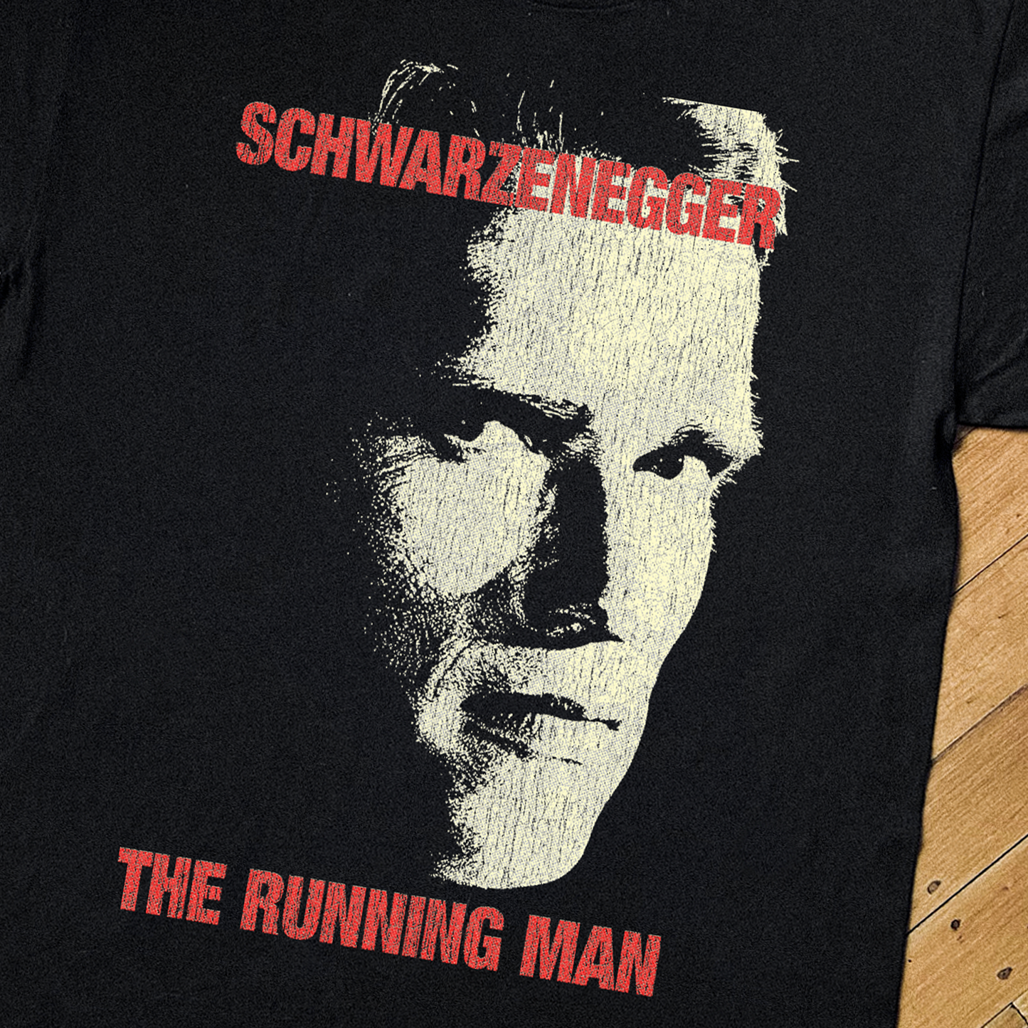 '87 THE RUNNING MAN PROMO BLACK T-SHIRT