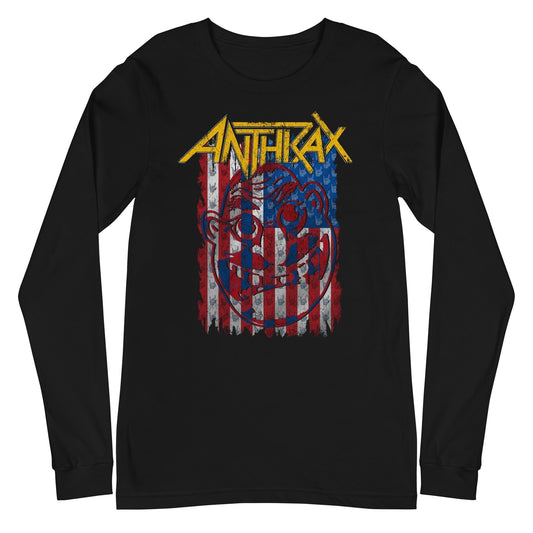 Anthrax  American Flag Long Sleeve T Shirt Apparel