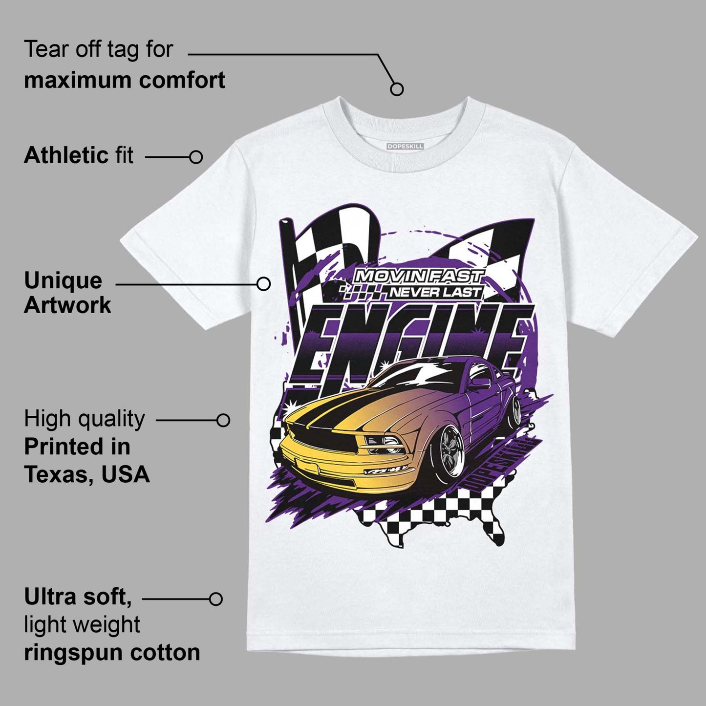 Field Purple 12s DopeSkill T-Shirt ENGINE Tshirt Graphic