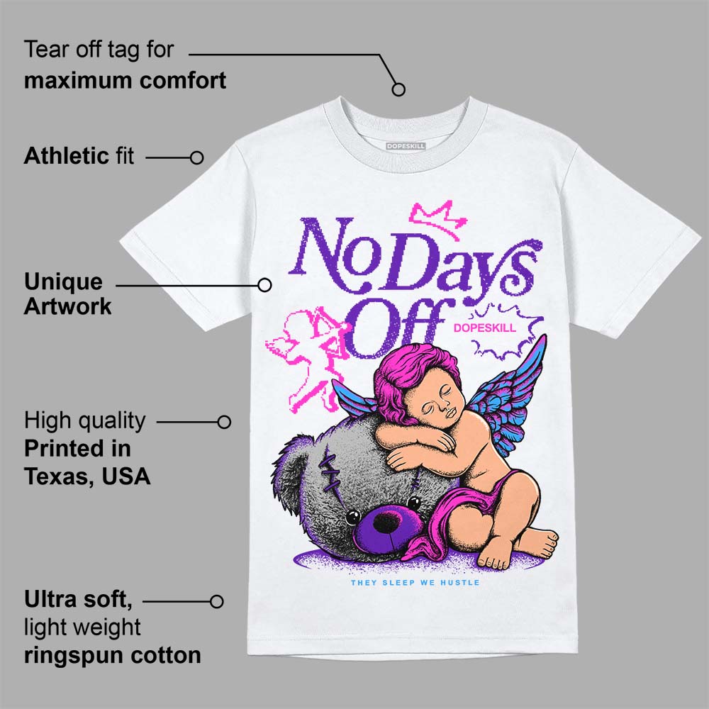 Dunk Purple Championship Court White DopeSkill T-Shirt New No Days Off Graphic