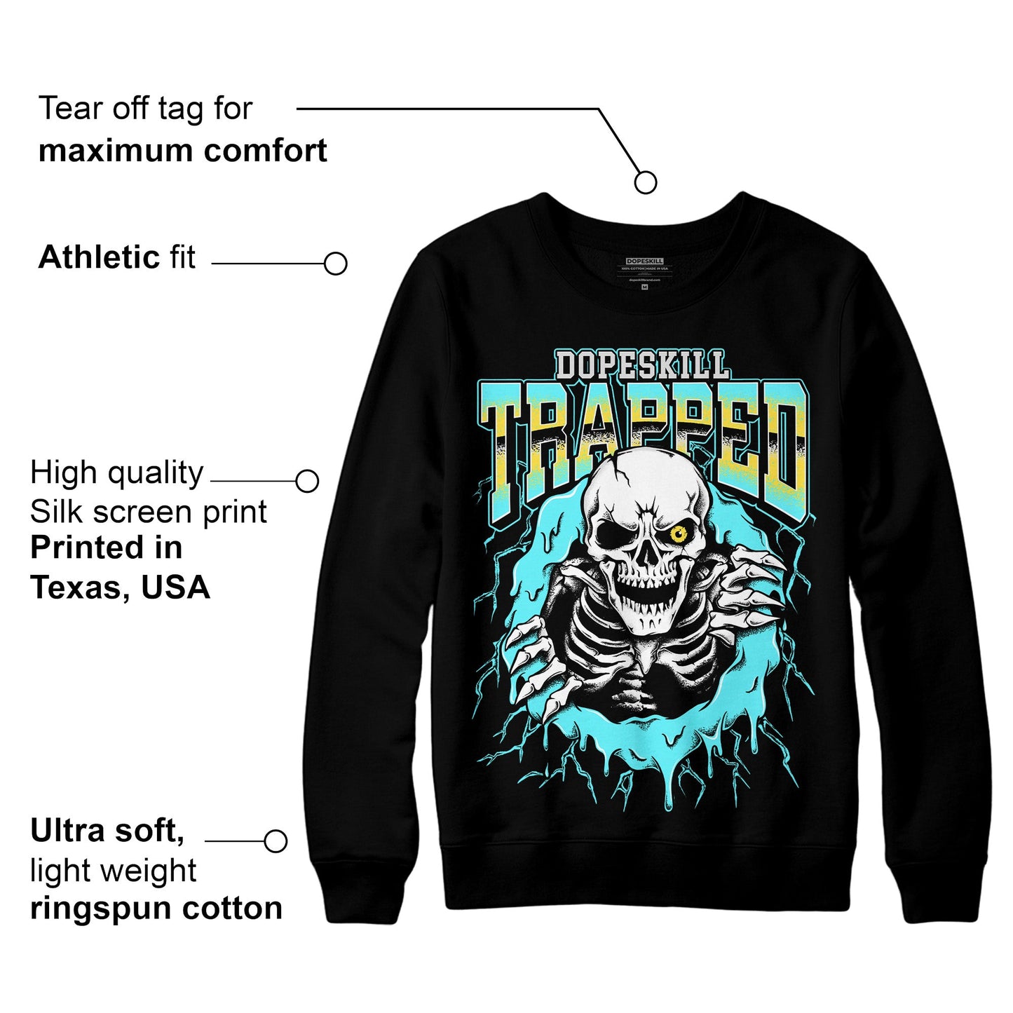 Aqua 5s DopeSkill Sweatshirt Trapped Halloween Graphic