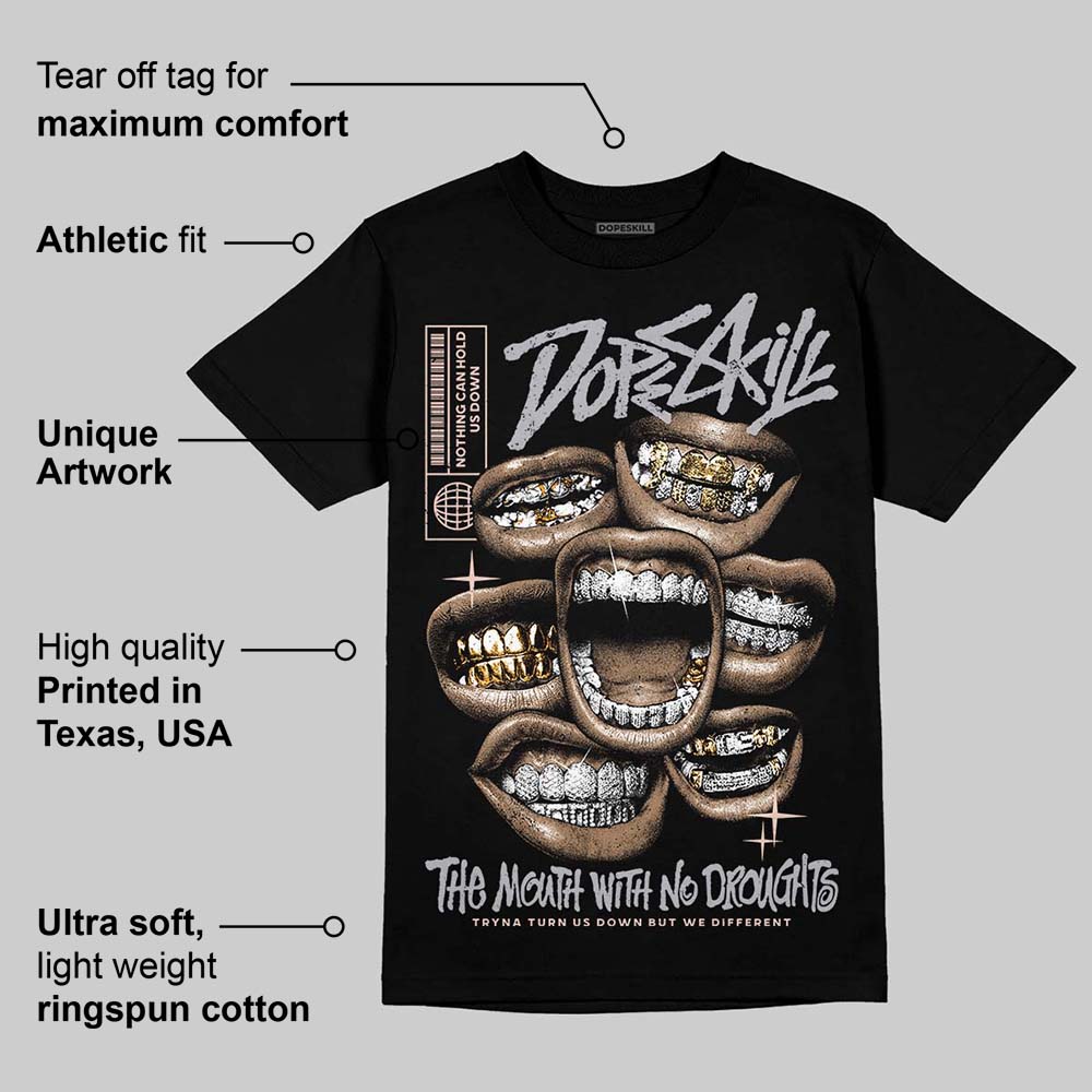 1130 Oyster Grey DopeSkill T-Shirt The Mouth With No Droughts Graphic