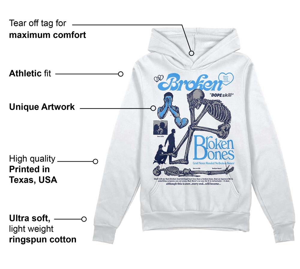 AJ Spizike White Obsidian DopeSkill Hoodie Sweatshirt Broken Bones Graphic