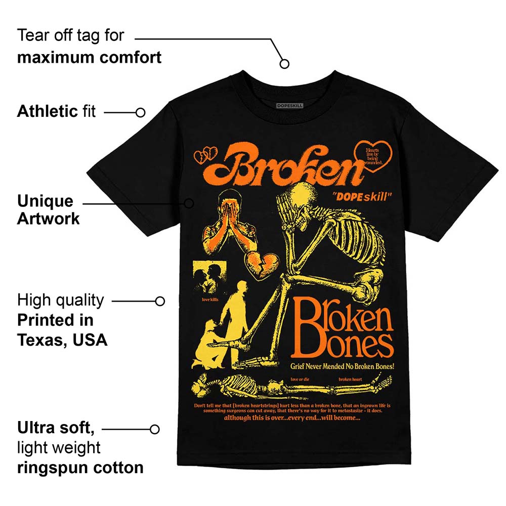 Black Tour Yellow AJ 4 Thunder DopeSkill Unisex T-Shirt Broken Bones Graphic