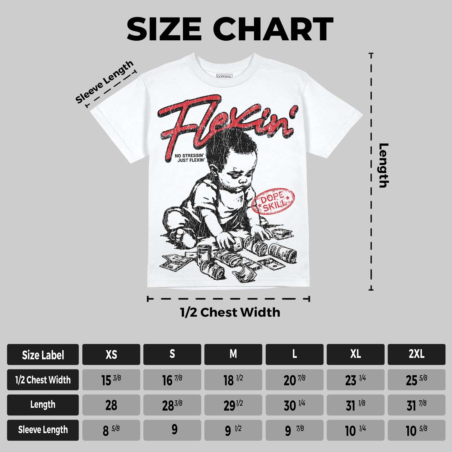 Fire Red 3s DopeSkill Oversize Print T-Shirt Flexin' Graphic