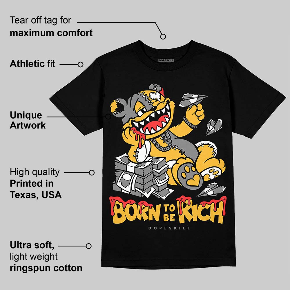 9060 Varsity Gold DopeSkill T-Shirt Born To Be Rich Graphic