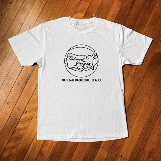 'NATIONAL BASKETBALL LEAGUE' ACROSS AMERICA WHITE T-SHIRT
