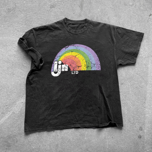 DISTRESSED 'LJN' VINTAGE BLACK WASHED TEE