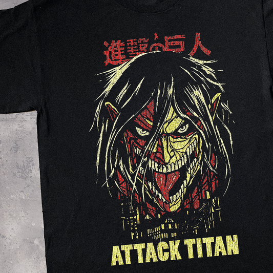 ATTVCK ON TITAN VINTAGE BLACK T-SHIRT