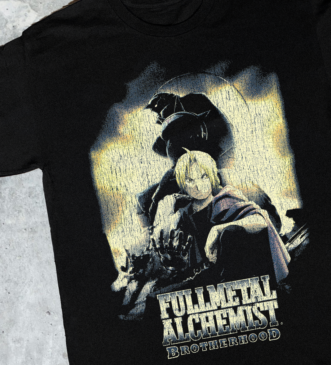 '09 FULLMETAL ALCHEMIST BROTHERHOOD PROMO BLACK T-SHIRT
