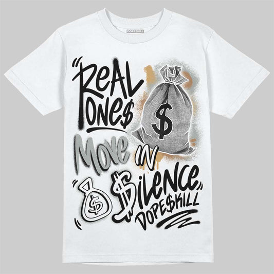 1906R ‚ÄòWhite Gold‚Äô DopeSkill T-Shirt Real Ones Move In Silence Graphic