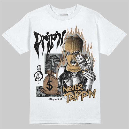 1906R ‚ÄòWhite Gold‚Äô DopeSkill T-Shirt Drip'n Never Tripp'n Graphic