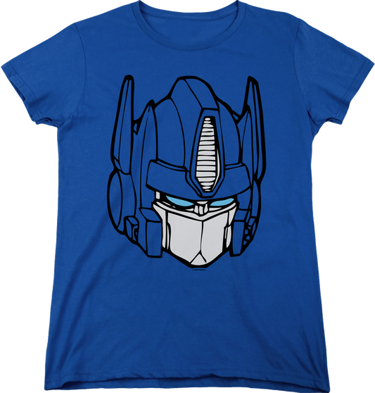 Womens Optimus Prime Head Shot Transformers Shirt