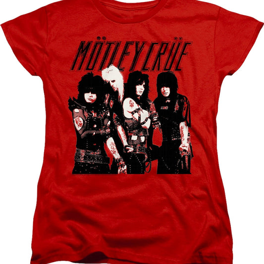 Womens Red Photo Motley Crue Shirt