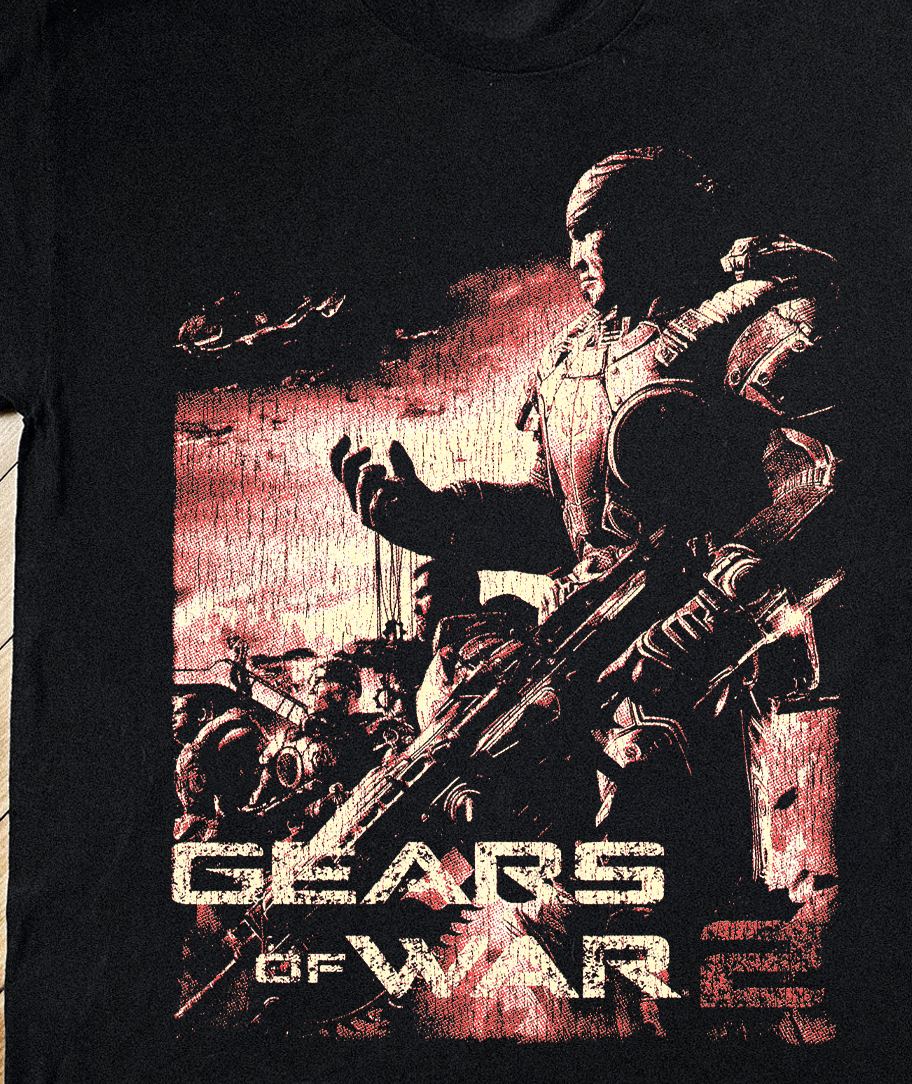 '08 GEARS OF WAR 2 XBOX 360 BLACK T-SHIRT